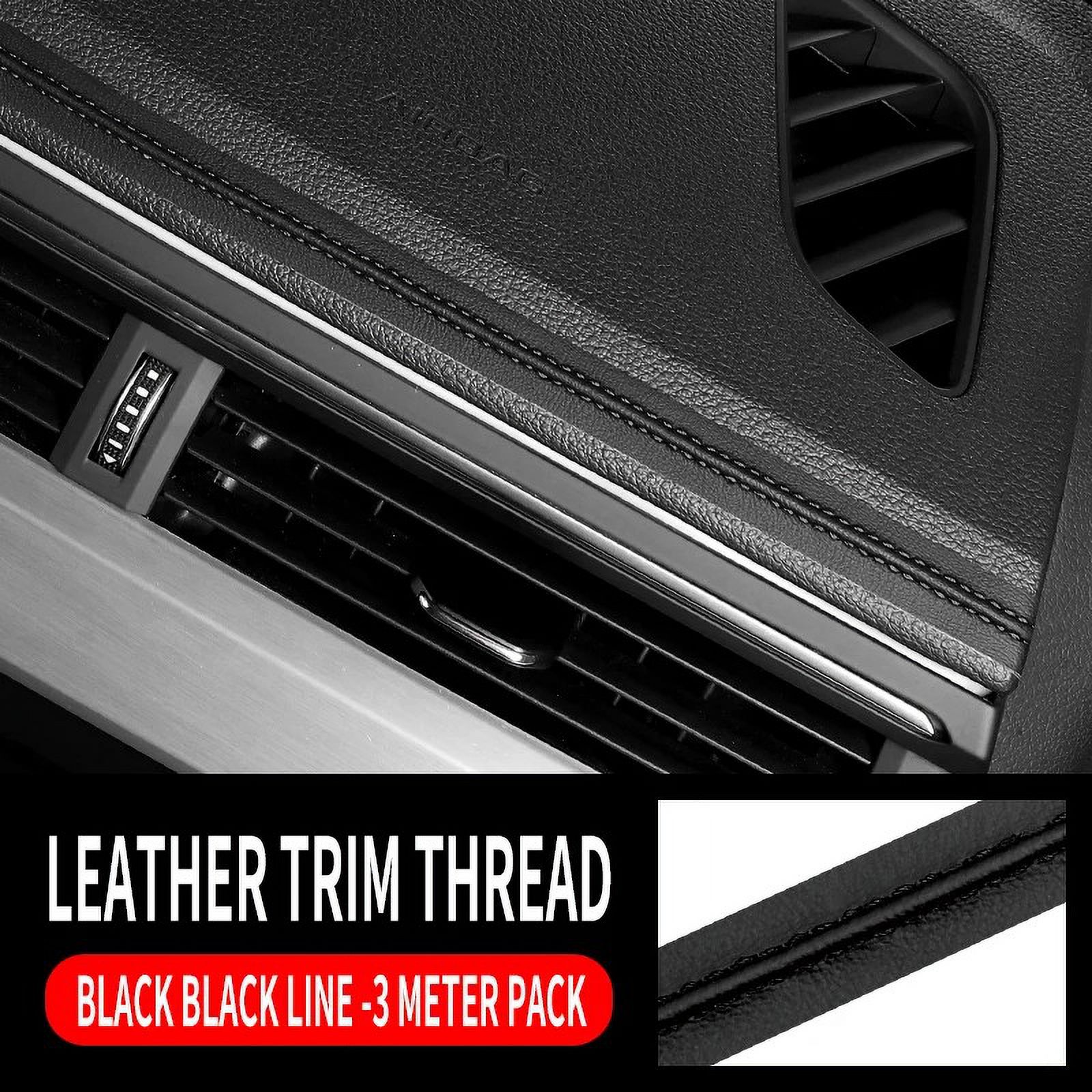 Car Accessories Pu Leather Car Molding Trim Strip Door Decorative Diy Flexible Interior Sticker Black